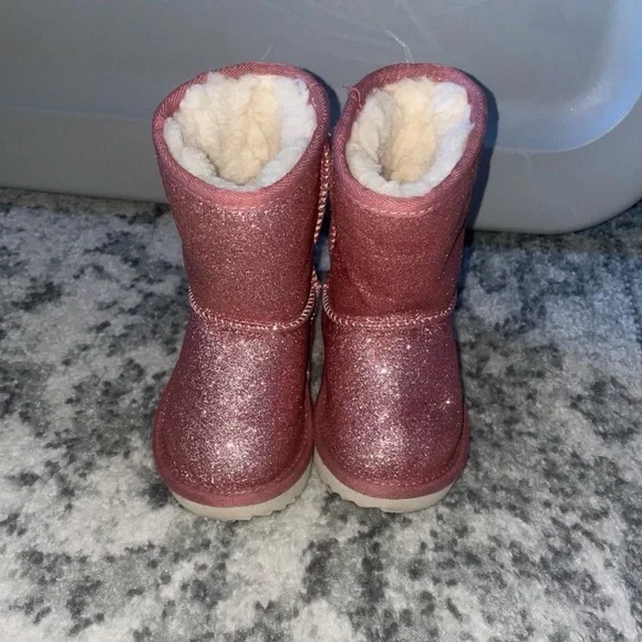 UGG Girls’ Sparkly Pink Boots - Picture 1 of 5